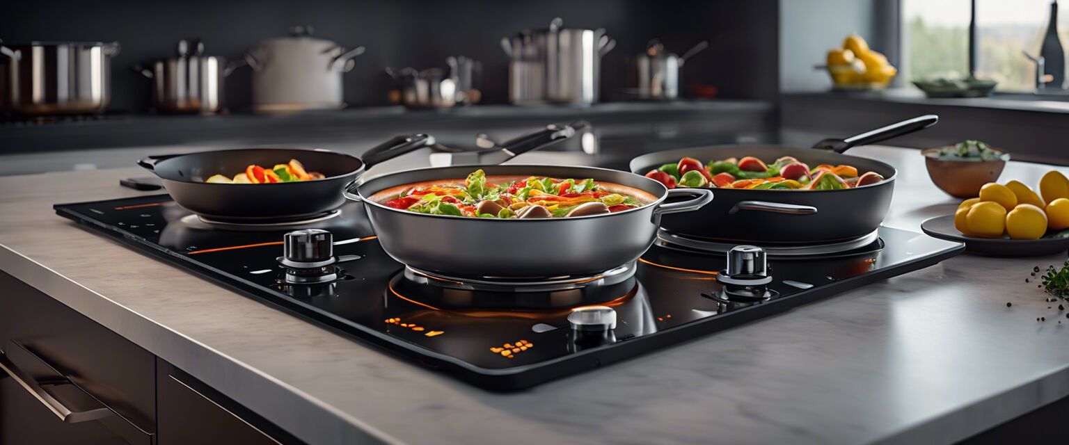 Smart gourmet cooktop with smartphone app interface