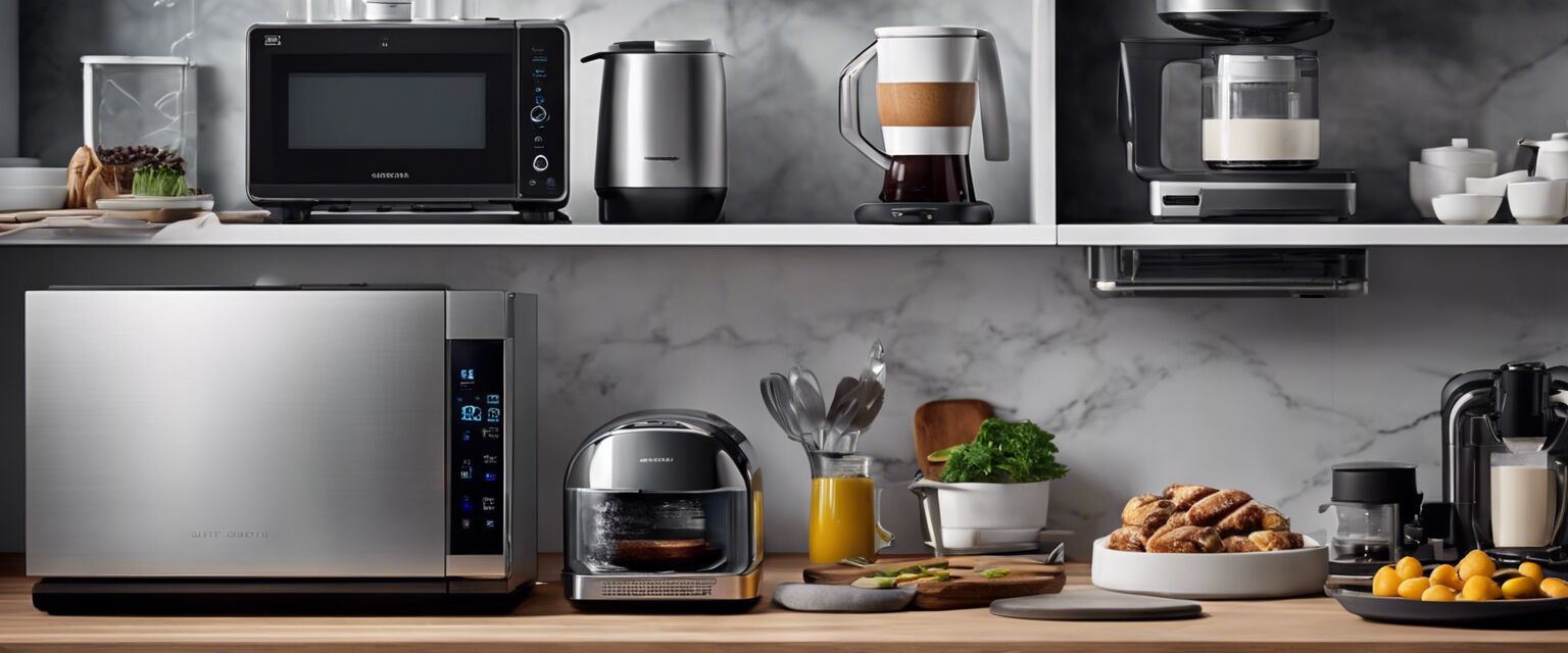 Collage of smart kitchen gadgets