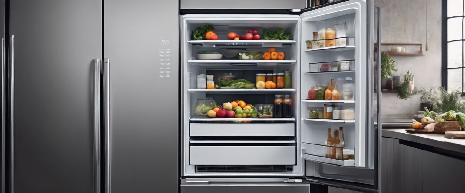 Smart refrigerator in a luxury kitchen